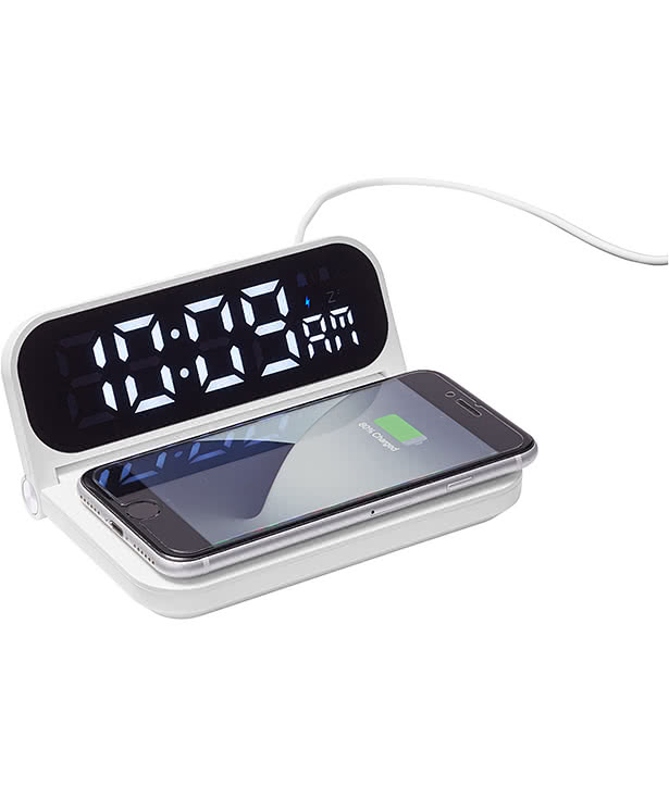 Foldable Retro Alarm Clock & Wireless Charger