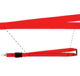 Breakaway Lanyard with Metal Swivel Hook - Color: Red