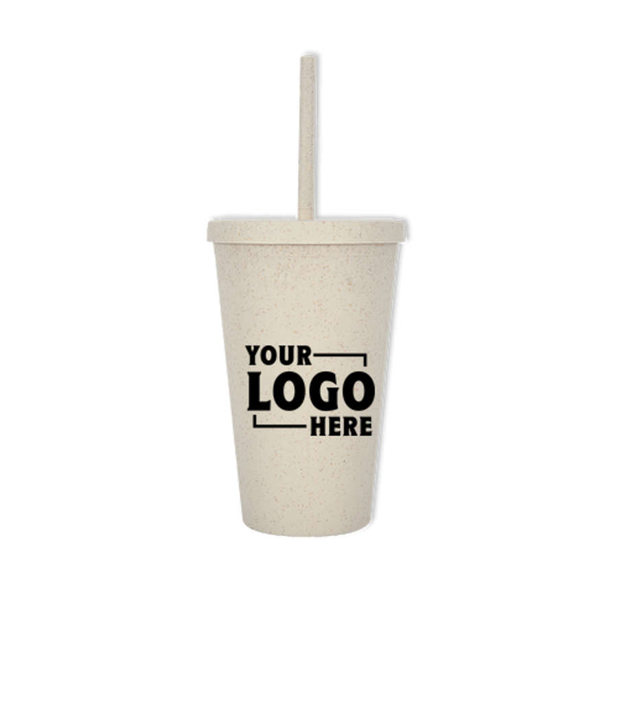 16 oz. Newport Harvest Travel Tumbler with Straw in Natural