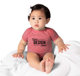 Rabbit Skins Harborside Melange Jersey Baby Bodysuit - Color: Red Melange