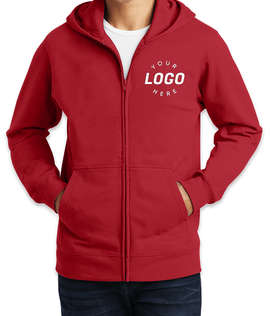 Port & Company Fan Favorite Zip Hoodie - Color: Team Cardinal