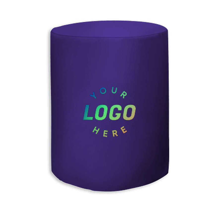 Full Color 2.6' Bar-Height Fitted Round Throw Tablecloth in Purple