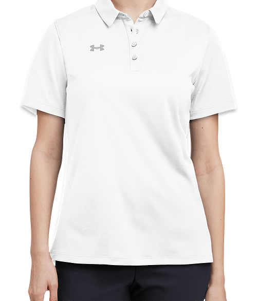 Under Armour Women's Tech Lightweight Performance Polo - Embroidered in White / Gray