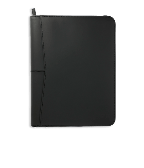 Debossed Pedova UltraHyde Zippered Padfolio in Black