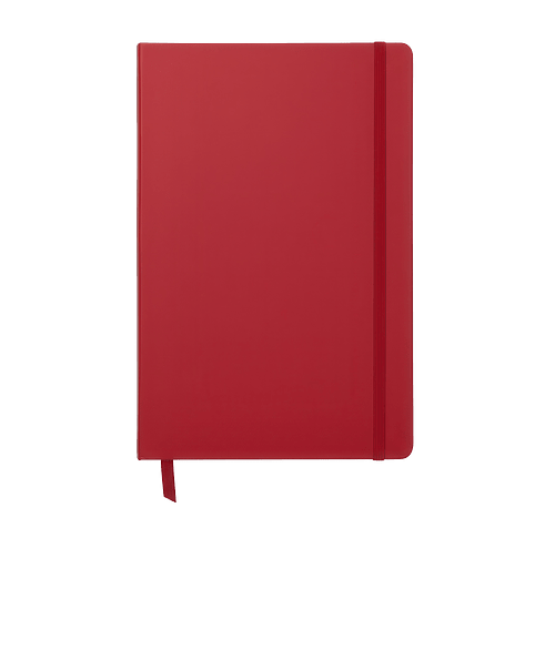 Debossed Solstice Soft Cover Notebook with Pocket in Red