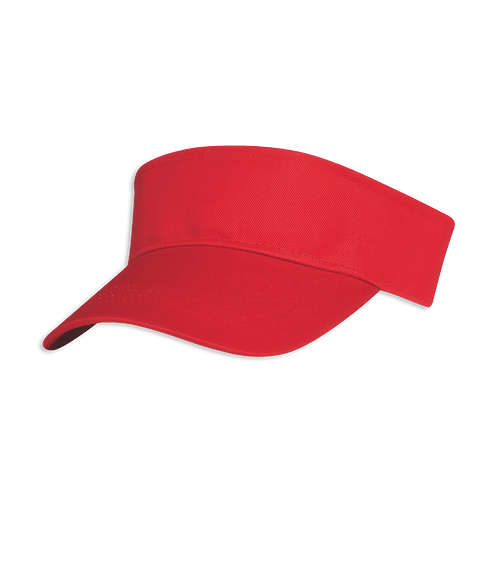 Cotton Twill Visor in Red