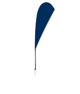 Full Color 8’ Streamline Teardrop Flag with Ground Spike - Color: Navy