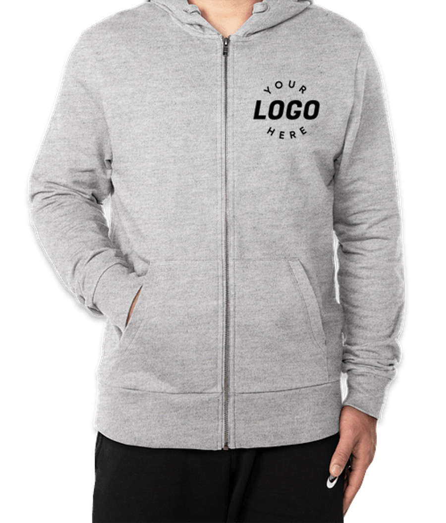 Allmade Organic French Terry Zip Hoodie in Granite Grey Heather