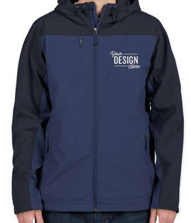 Port Authority Contrast Hooded Soft Shell Jacket - Color: Night Sky Blue / Dress Blue Navy