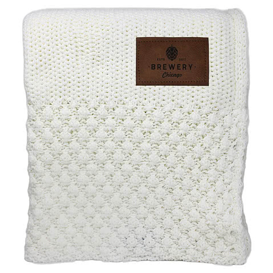 Laser Engraved Riviera EnviroFibr Throw Blanket in Ivory