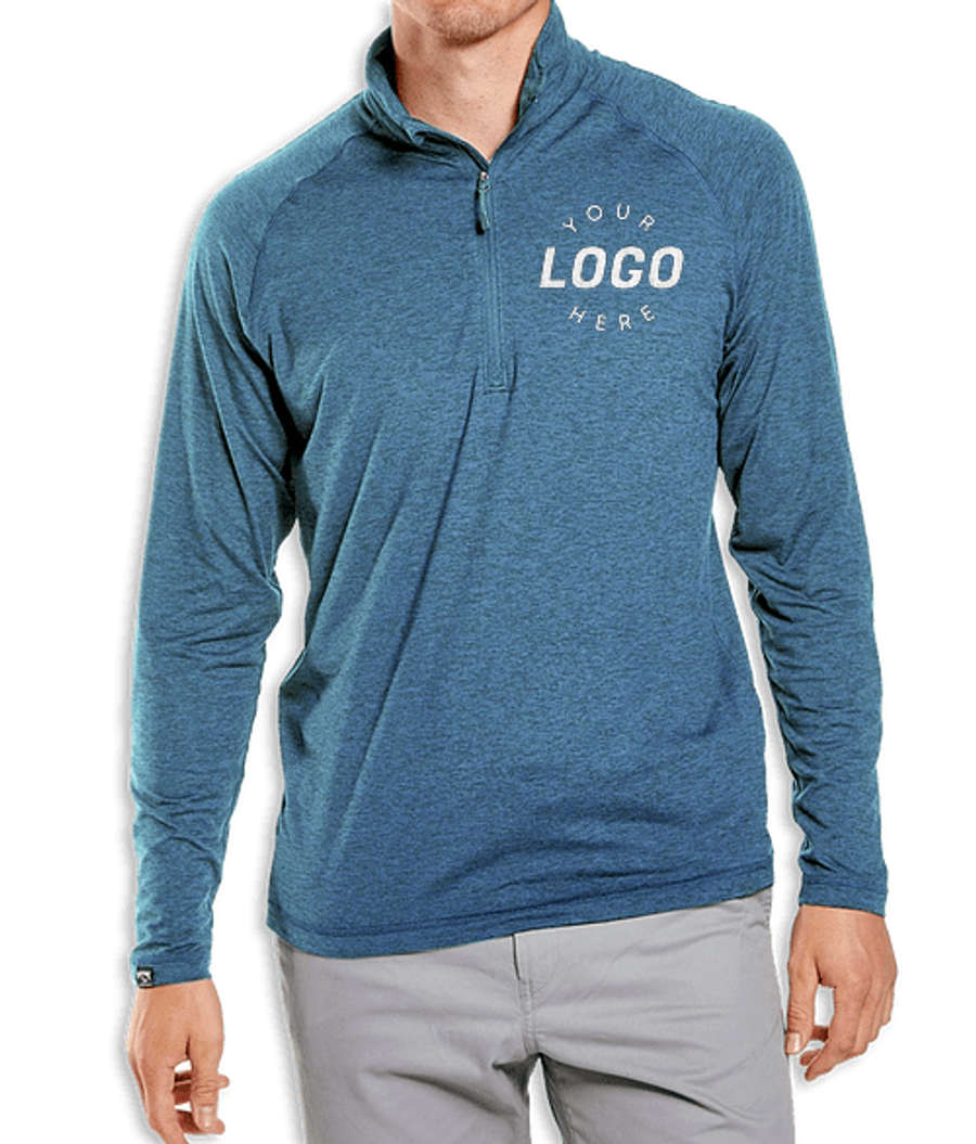 Storm Creek Pacesetter Recycled Performance Quarter Zip Shirt in Smokey Blue