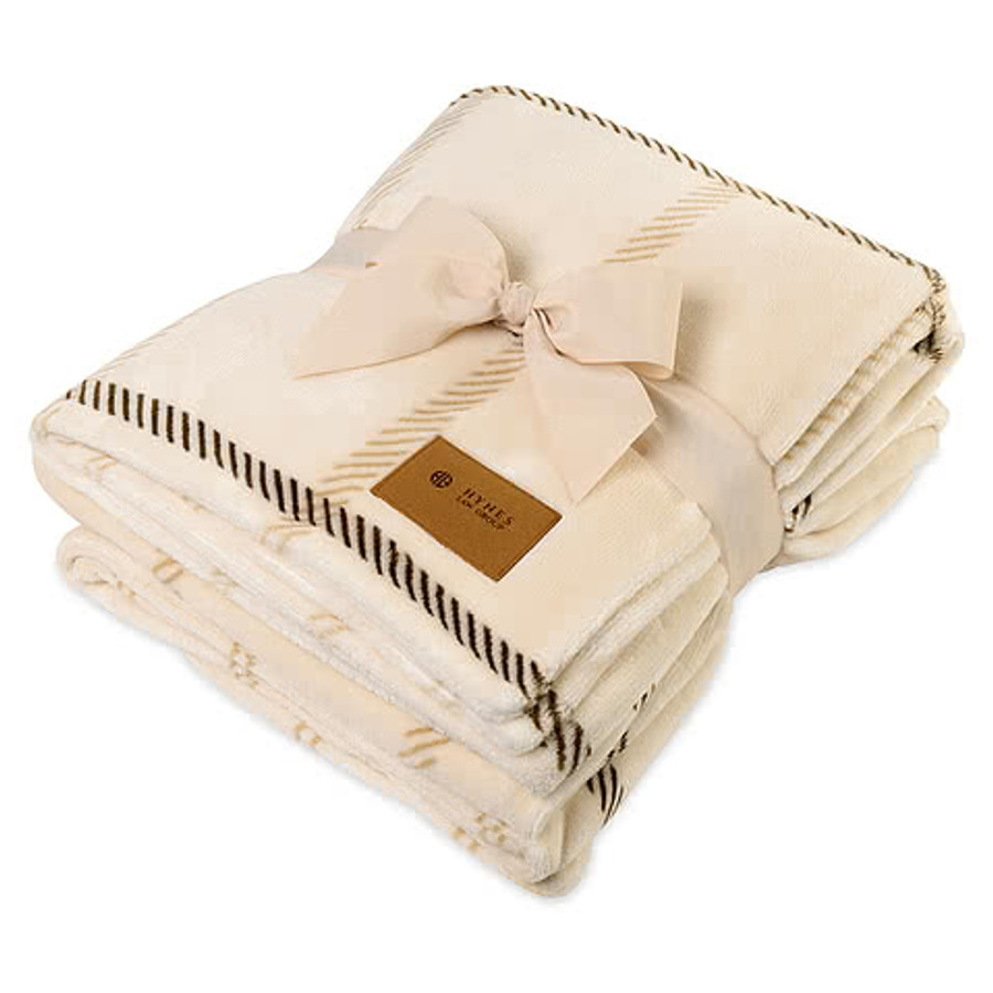 Laser Engraved Elegant Lodge Throw Blanket in Airy Lodge Blue