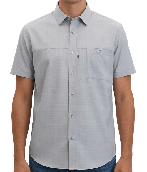 Edwards AeroBreeze Pro UPF 50 Short Sleeve Camp Shirt in Silver