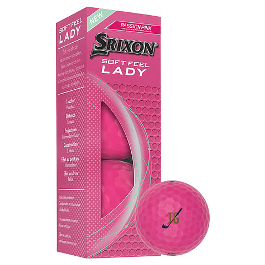 Full Color Srixon Soft Feel Golf Balls (Box of 3) in White