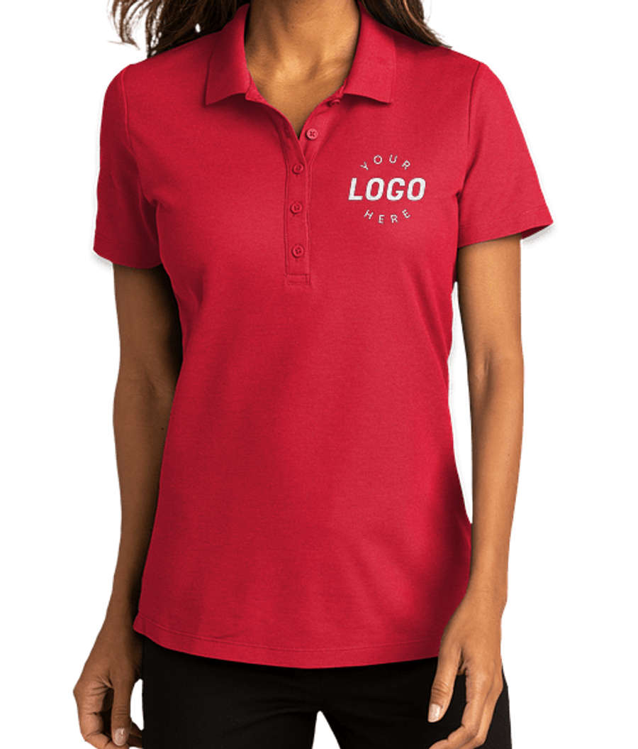 Port Authority Women's SuperPro React Polo - Embroidered in Rich Red