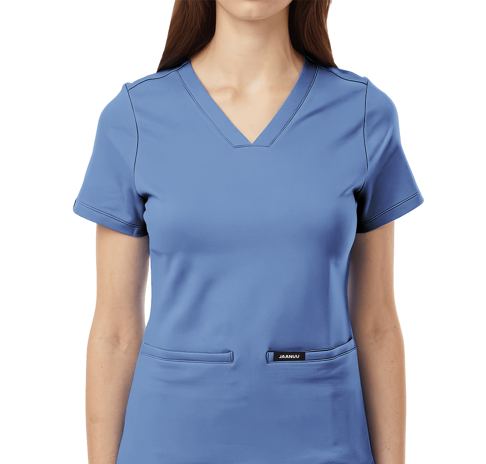 Jaanuu Women's Cesi Ultrasoft Two-Pocket V-Neck Scrub Top - Printed-default