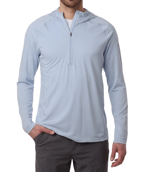 HUK Atoll Hooded Half Zip Performance Shirt in Windsurfer