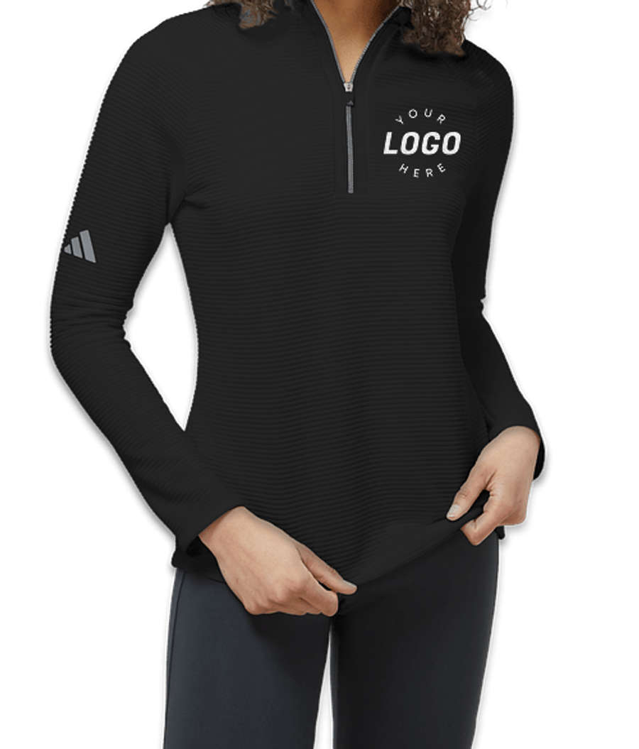 Adidas Women's Spacer Recycled Quarter Zip Sweatshirt in Black