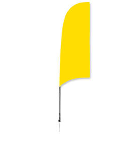 Full Color 9’ Streamline Razor Flag with Ground Spike - Color: Yellow