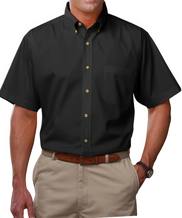 Blue Generation Scotchgard Short Sleeve Dress Shirt - Embroidered