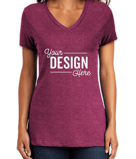 District Women's Perfect Weight V-Neck T-shirt - Color: Heathered Loganberry