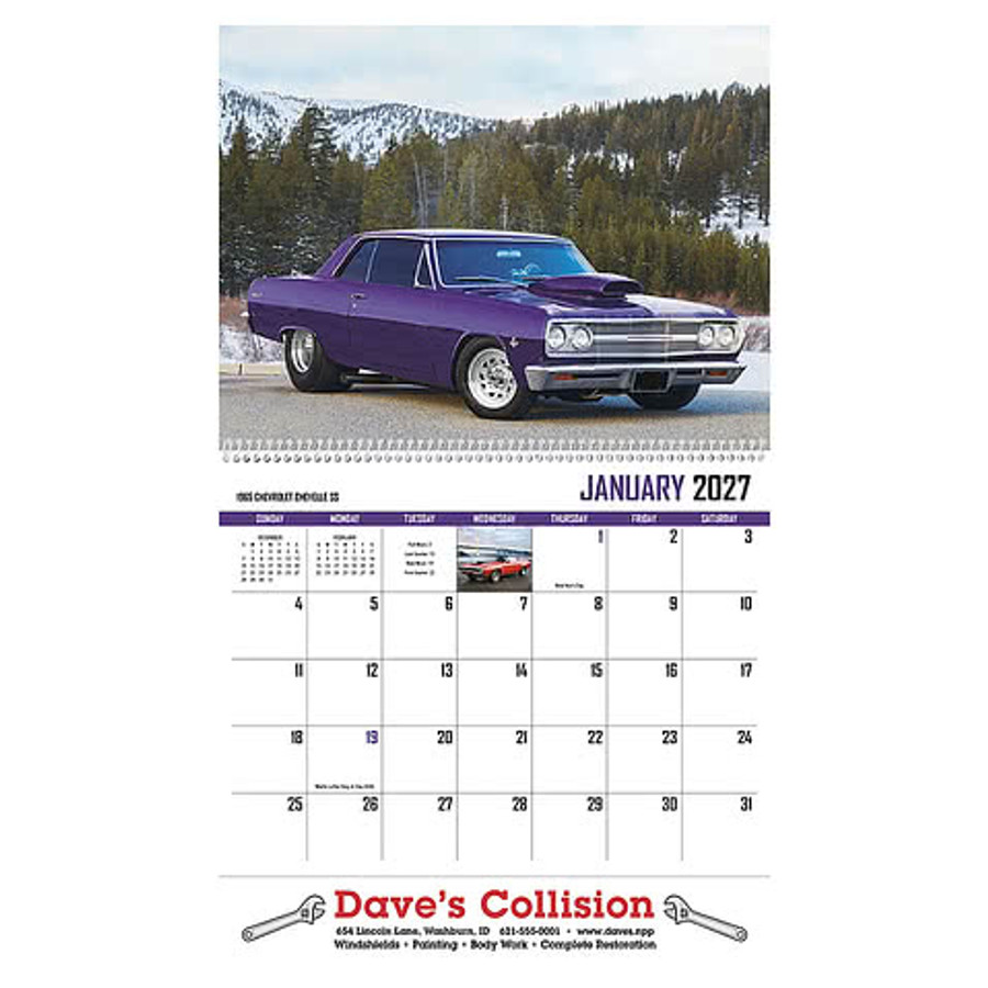 Full Color Street Thunder Spiral Wall Calendar in Street Thunder-Spiral.2026