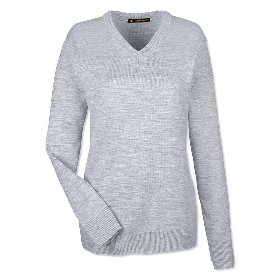 Harriton Women's Pilbloc Jersey Knit V-Neck Sweater