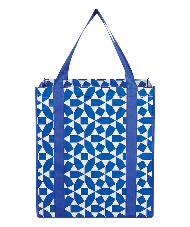 Geometric Non-Woven Shopper Tote Bag