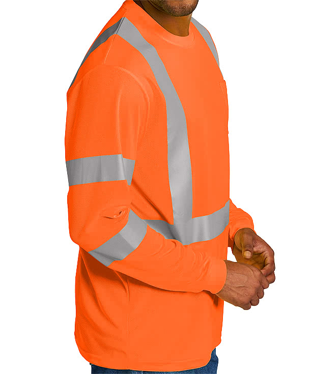 CornerStone Class 3 Mesh Long Sleeve Safety Pocket T-shirt
