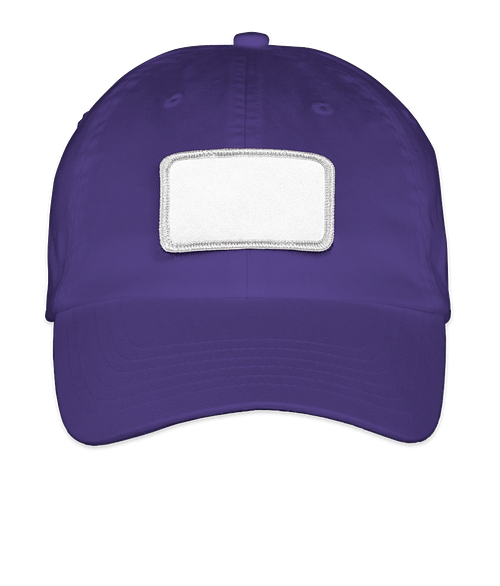 Valucap Bio-Washed Hat - Rectangle Patch - Embroidered in Purple