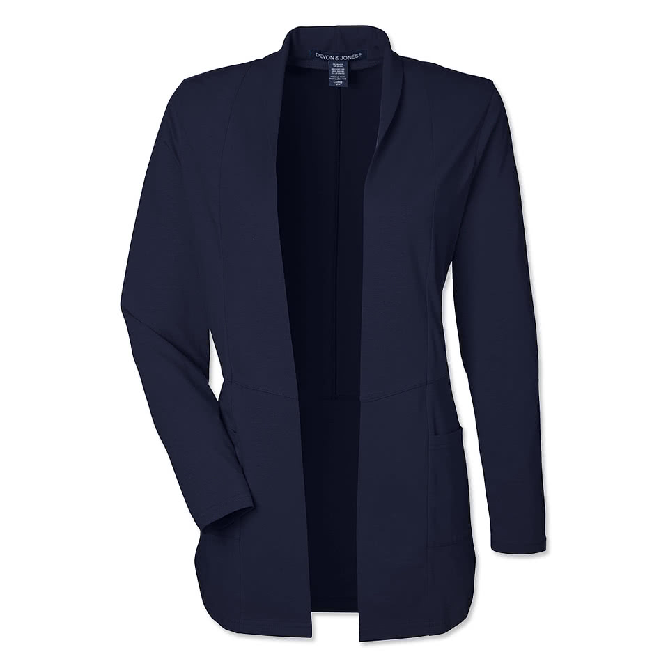 Devon & Jones Women's Raleigh Stretch Open Cardigan - Embroidered