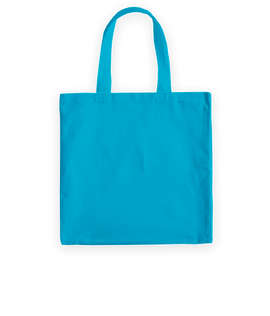Medium Midweight 100% Cotton Canvas Tote Bag - Color: Turquoise
