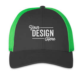 Richardson Stretch Fit Trucker Hat - Color: Charcoal / Neon Green