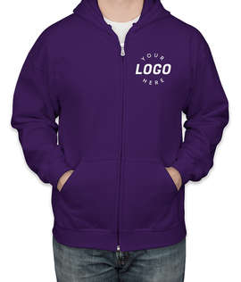 Gildan Midweight Zip Hoodie - Screen Printed - Color: Purple