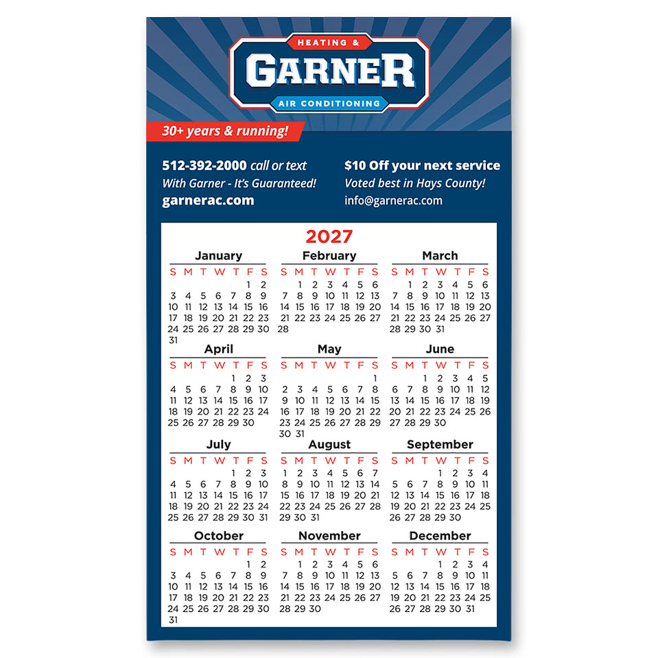 3.5 in. x 6 in. Calendar Square Corner Magnet 