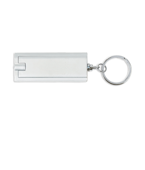 LED Flashlight Keychain in Silver