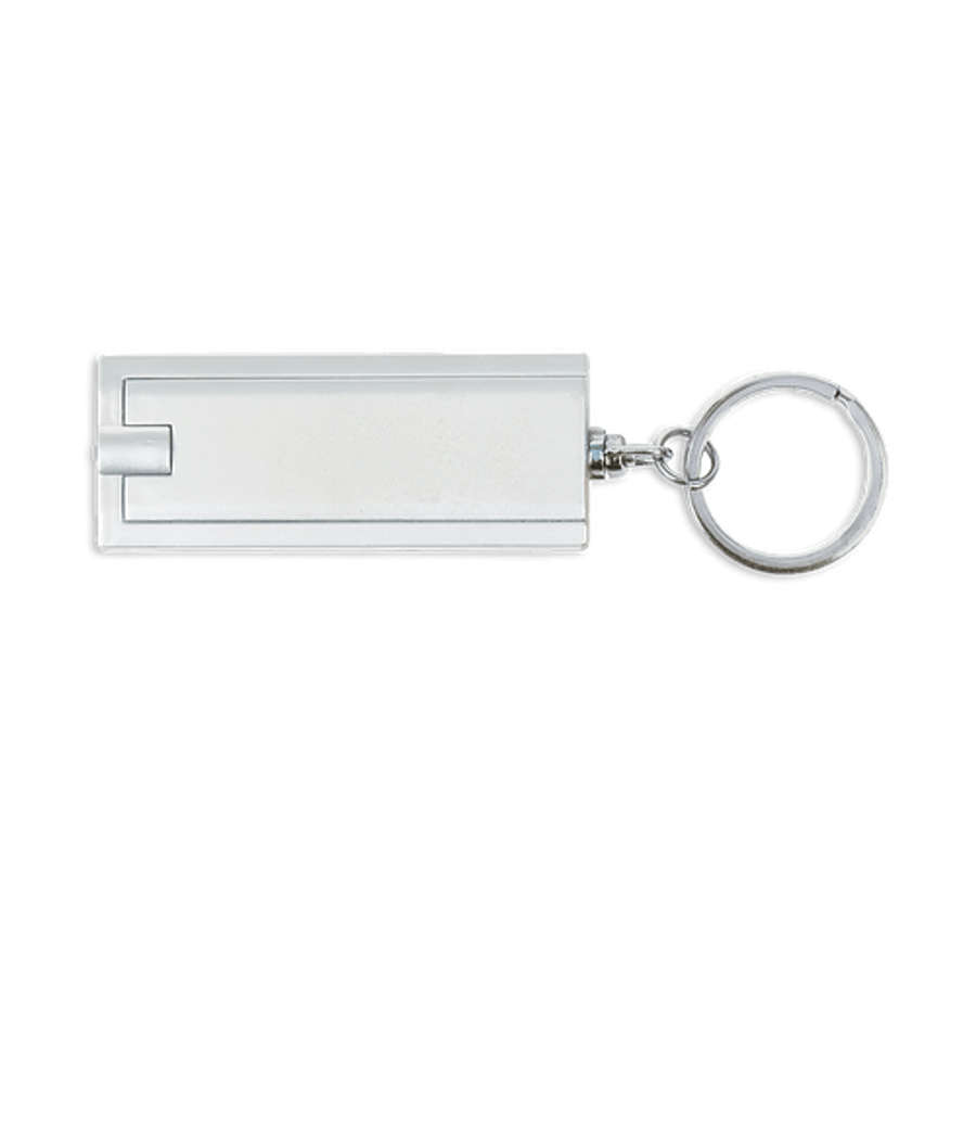 LED Flashlight Keychain in Silver