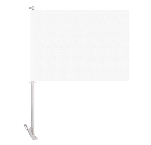 Full Color 15" x 11.5" Single Sided Car Flag in White