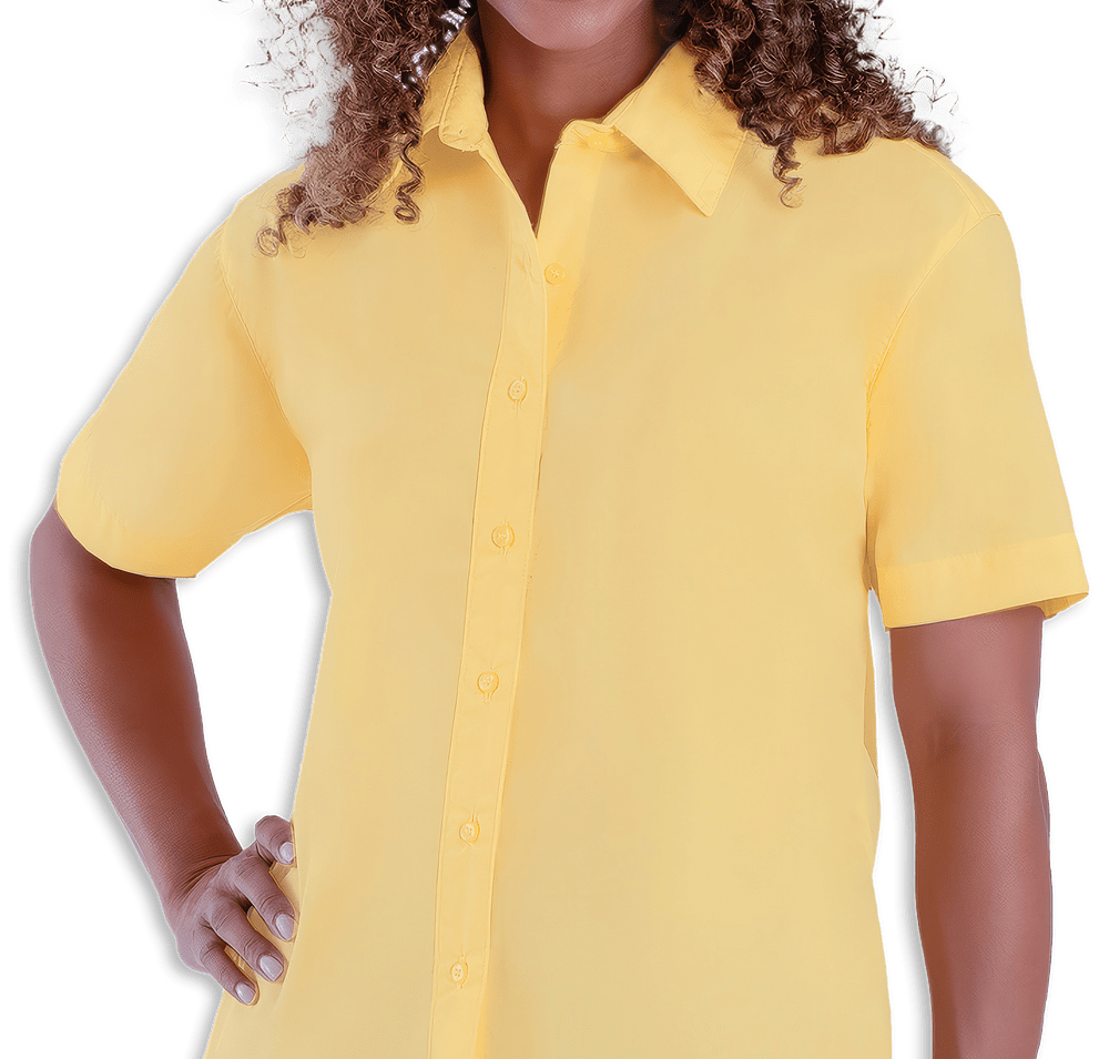 Blue Generation Women's Value Short Sleeve Poplin Dress Shirt - Printed-default
