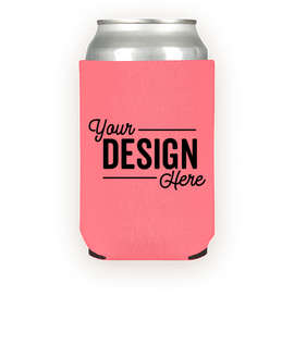 Foldable Neoprene Can Cooler - Color: Light Coral