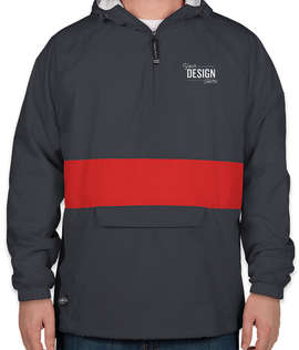 Charles River Classic Striped Hooded Packable Anorak - Color: Navy / Red