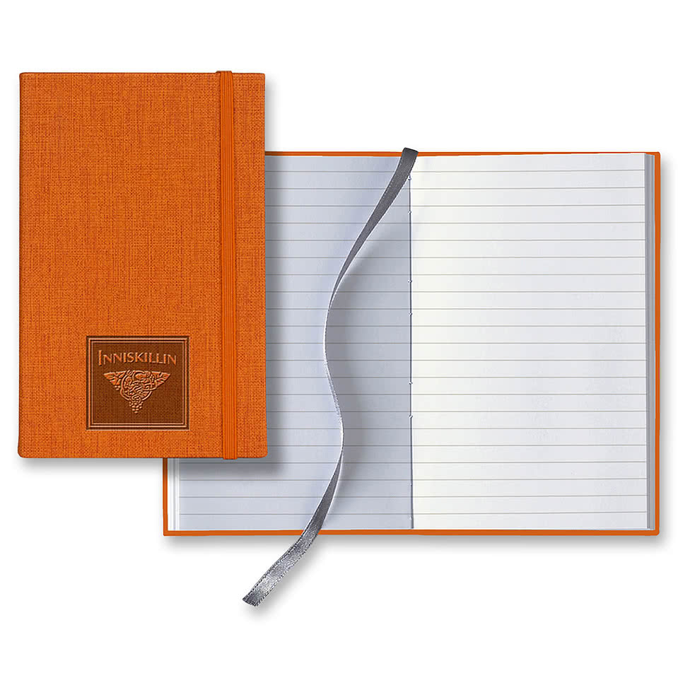 Castelli Debossed Linen Banded Pico Lined Hard Cover Notebook