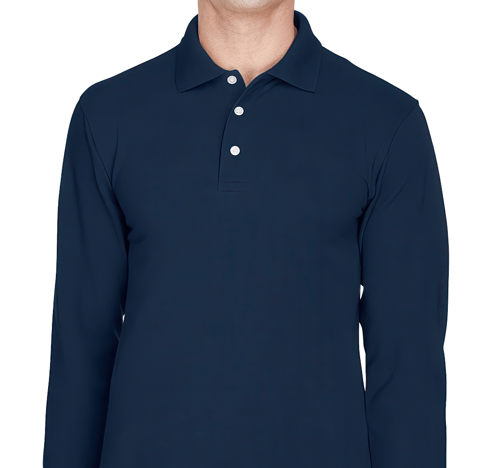 Harriton Easy Blend Long Sleeve Pique Polo - Embroidered-default
