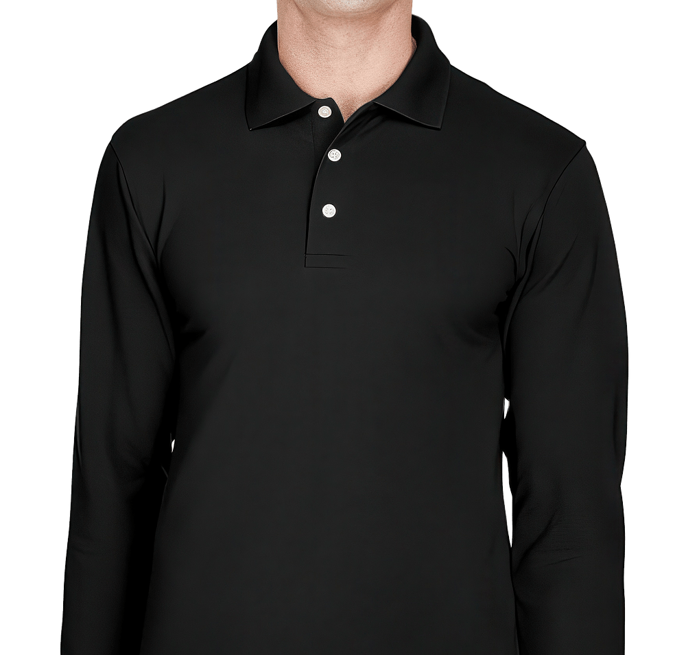 Harriton Easy Blend Long Sleeve Pique Polo - Printed-default
