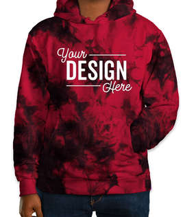 Port & Company Crystal Tie-Dye Pullover Hoodie - Color: Black Red