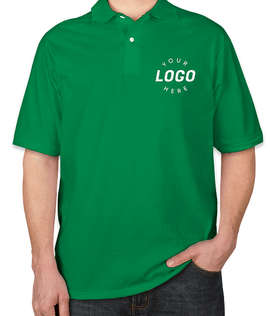 Jerzees Spotshield 50/50 Jersey Polo - Screen Printed - Color: Kelly