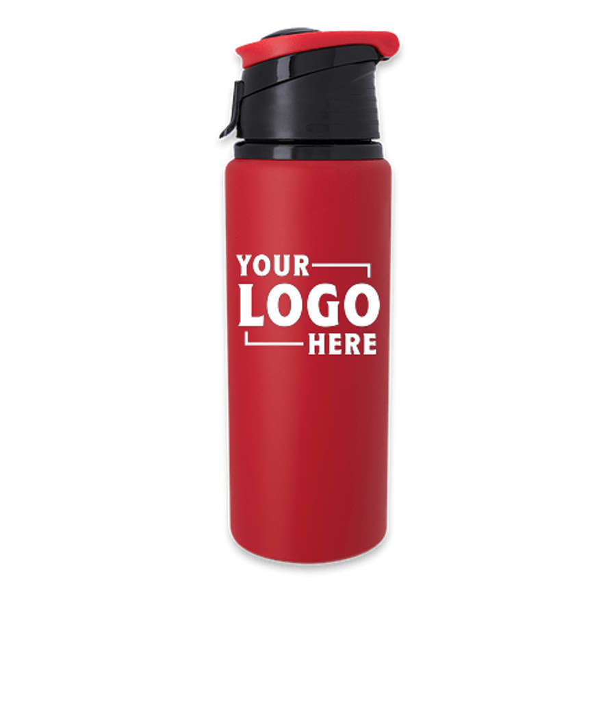 24 oz. Velvet Touch Aluminum Flip-Top Water Bottle in Red