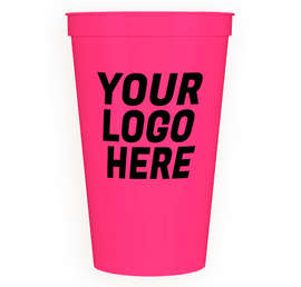 22 oz. Plastic Stadium Cup - Color: Neon Pink