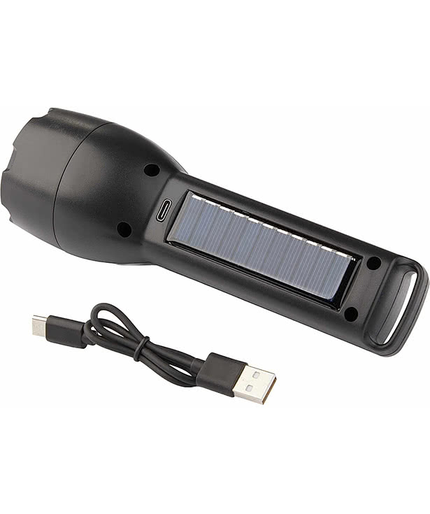 Solar Powered Rechargeable COB Flashlight