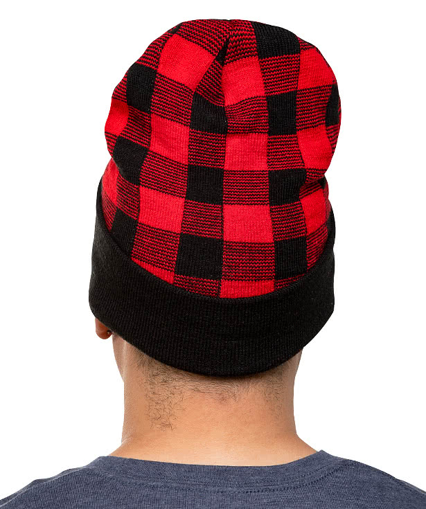 Cap America Plaid Cuffed Beanie